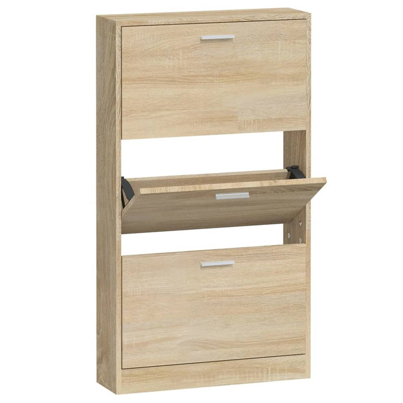 Load image into Gallery viewer, Vidaxl schoenenkast 59x17x108 cm bewerkt hout eikenkleurig
