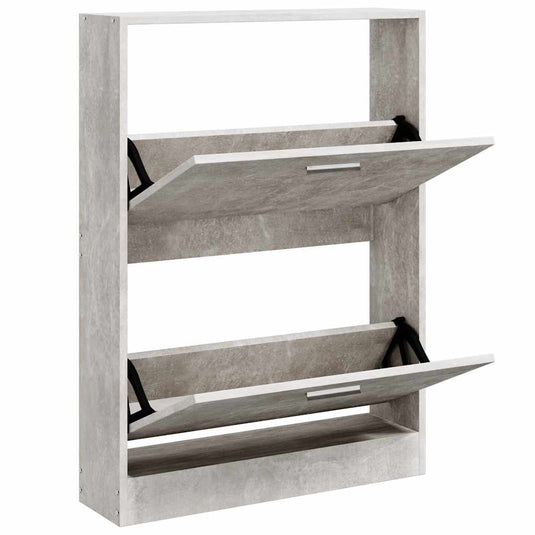 Vidaxl schoenenkast 59x17x81 cm bewerkt hout betongrijs