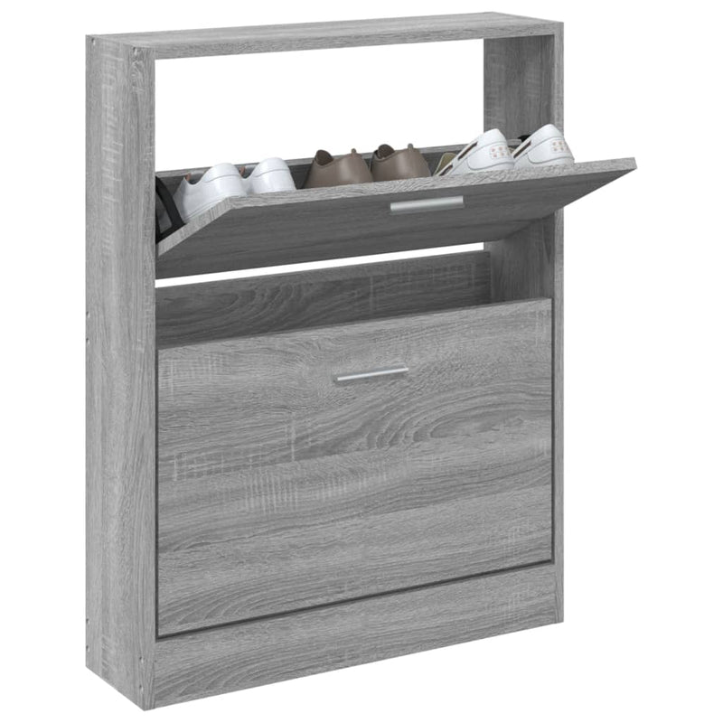 Load image into Gallery viewer, Vidaxl schoenenkast 59x17x81 cm bewerkt hout grijs sonoma
