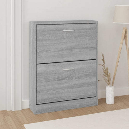 Vidaxl schoenenkast 59x17x81 cm bewerkt hout grijs sonoma