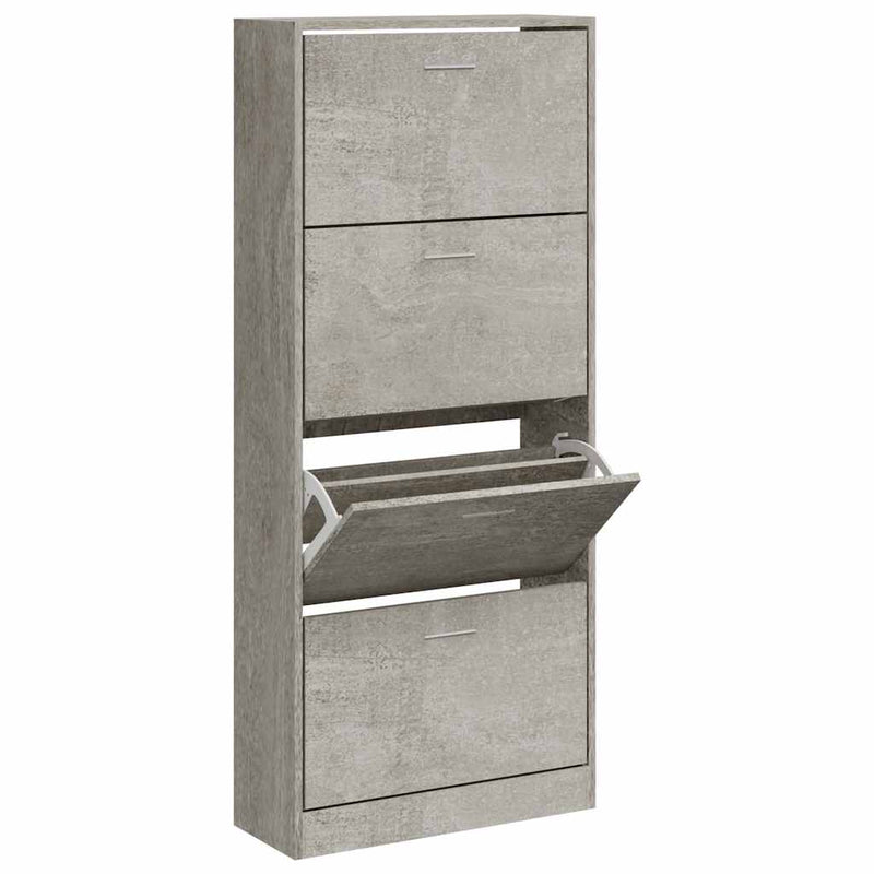 Load image into Gallery viewer, Vidaxl schoenenkast 63x24x147 cm bewerkt hout betongrijs
