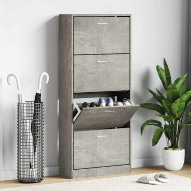 Vidaxl schoenenkast 63x24x147 cm bewerkt hout betongrijs