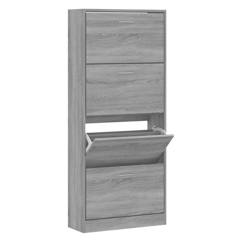 Load image into Gallery viewer, Vidaxl schoenenkast 63x24x147 cm bewerkt hout grijs sonoma
