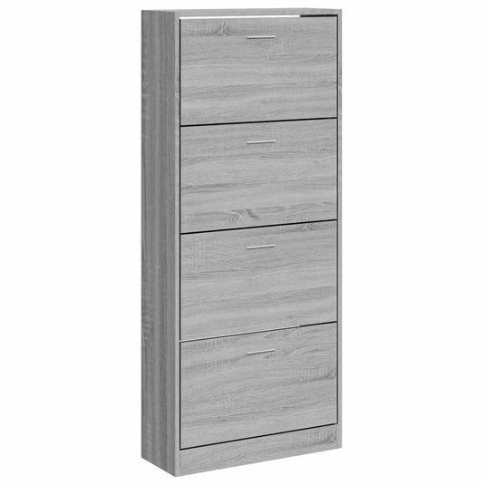 Vidaxl schoenenkast 63x24x147 cm bewerkt hout grijs sonoma