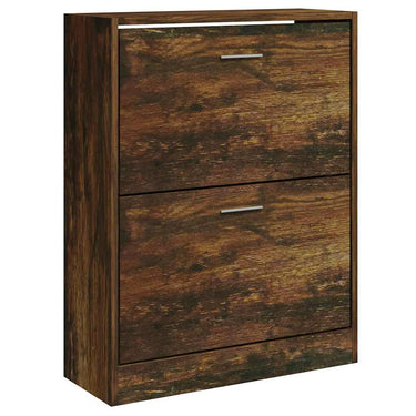 Vidaxl schoenenkast 63x24x81 cm bewerkt hout gerookt eikenkleurig