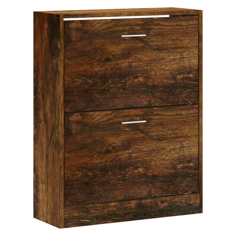 Load image into Gallery viewer, Vidaxl schoenenkast 63x24x81 cm bewerkt hout gerookt eikenkleurig
