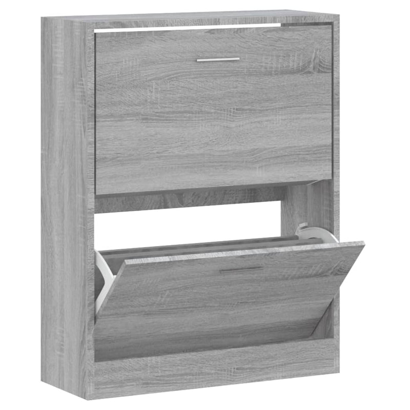 Load image into Gallery viewer, Vidaxl schoenenkast 63x24x81 cm bewerkt hout grijs sonoma
