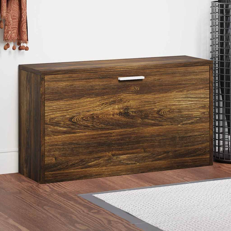 Load image into Gallery viewer, Vidaxl schoenenbank 80x24x45 cm bewerkt hout gerookt eiken
