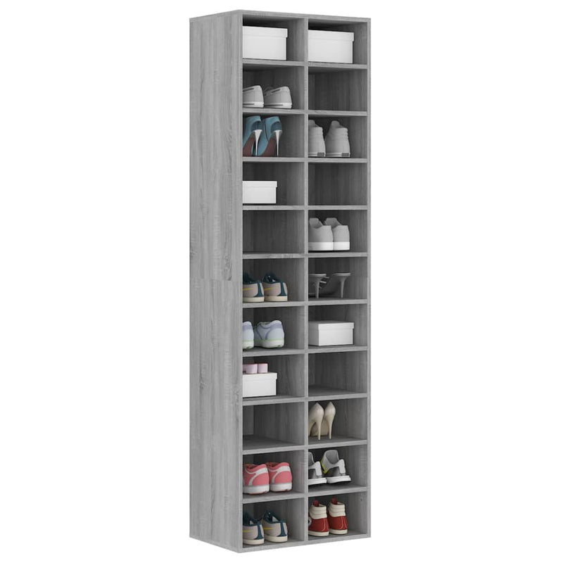Load image into Gallery viewer, VidaXL Schoenenkast 54x34x183 cm bewerkt hout grijs sonoma eikenkleur
