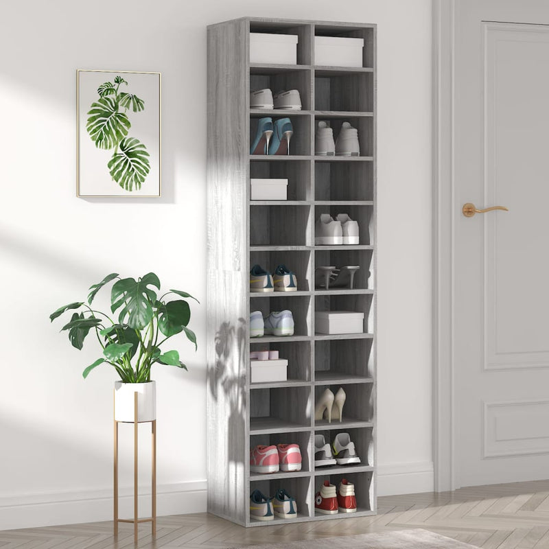 Load image into Gallery viewer, VidaXL Schoenenkast 54x34x183 cm bewerkt hout grijs sonoma eikenkleur
