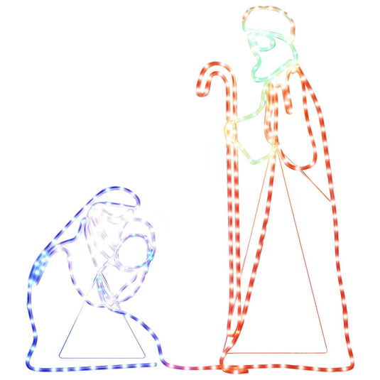 Vidaxl kerstfiguren jozef en maria met 264 led's 40x55 en 38x100 cm