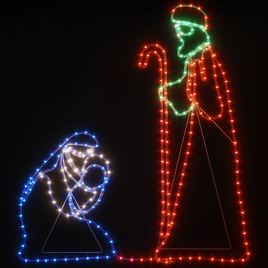 Vidaxl kerstfiguren jozef en maria met 264 led's 40x55 en 38x100 cm