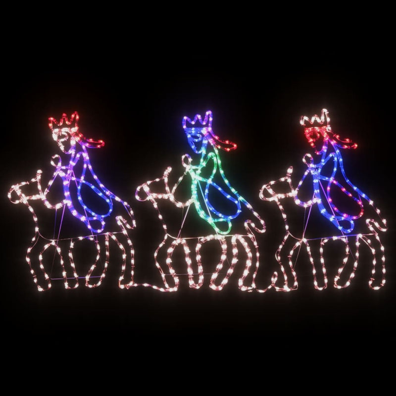 Afbeelding laden in galerijviewer, Vidaxl kerstfiguren drie wijzen met 504 led's 70x50 cm
