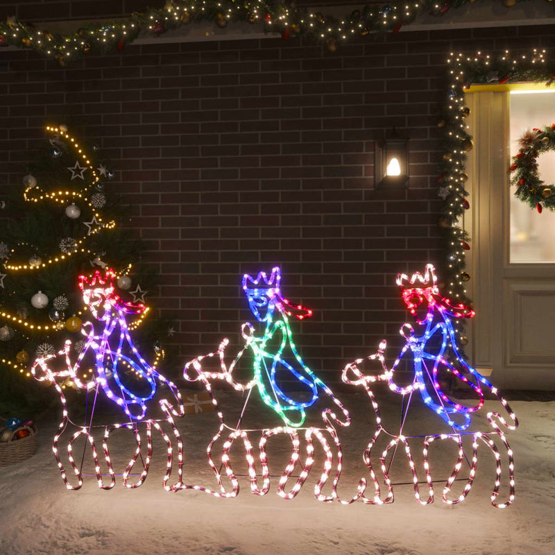 Afbeelding laden in galerijviewer, Vidaxl kerstfiguren drie wijzen met 504 led's 70x50 cm

