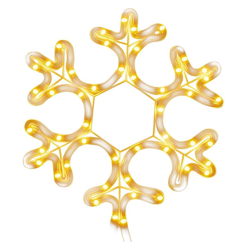 Load image into Gallery viewer, Vidaxl kerstfiguur sneeuwvlok met 48 warmwitte led's 27x27 cm
