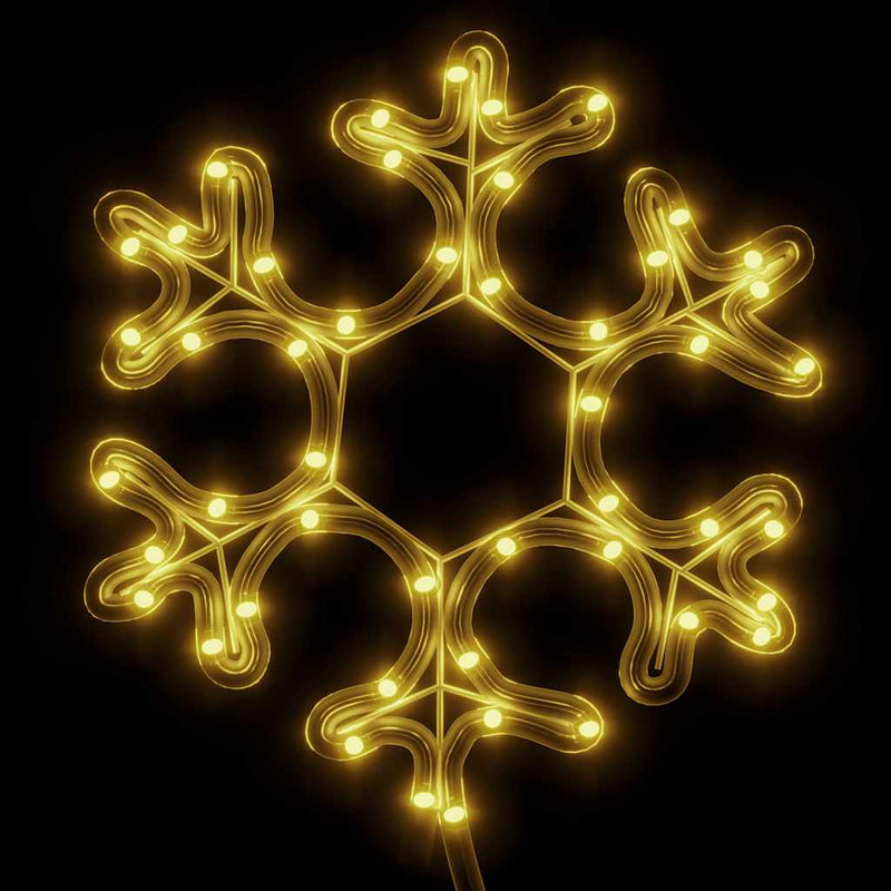 Load image into Gallery viewer, Vidaxl kerstfiguur sneeuwvlok met 48 warmwitte led's 27x27 cm
