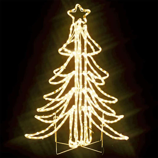 Vidaxl kerstfiguur kerstboom met warmwitte led's 87x87x93 cm