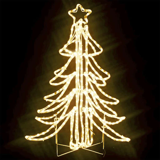 Vidaxl kerstfiguur kerstboom met warmwitte led's 87x87x93 cm