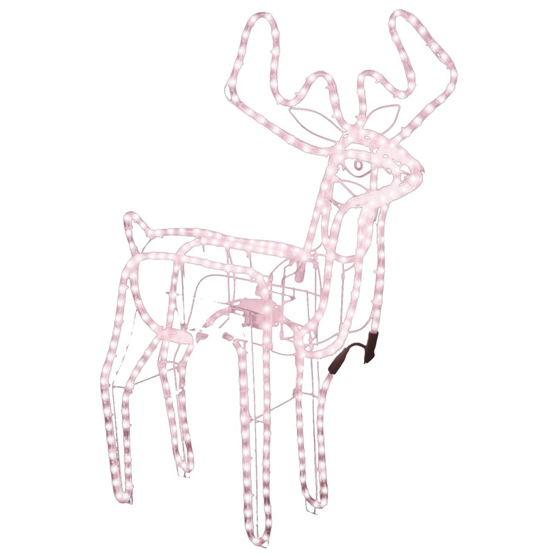 Load image into Gallery viewer, VidaXL Kerstfiguur rendier met bewegende kop warmwit 76x42x87 cm
