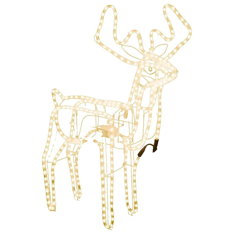 Load image into Gallery viewer, Vidaxl kerstfiguur rendier met bewegende kop warmwit 76x42x87 cm
