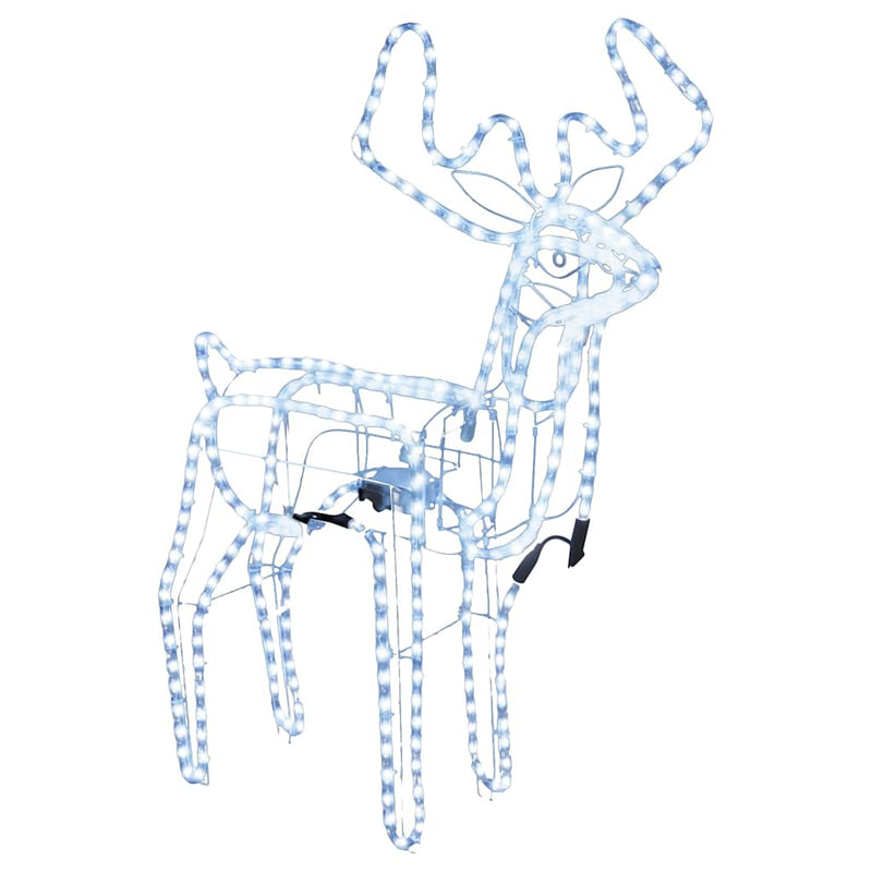 Load image into Gallery viewer, Vidaxl kerstfiguur rendier met bewegende kop koudwit 76x42x87 cm
