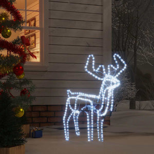 Vidaxl kerstfiguur rendier met bewegende kop koudwit 76x42x87 cm