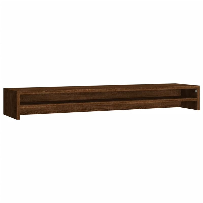 Load image into Gallery viewer, Vidaxl monitorstandaard 100x24x13 cm bewerkt hout bruin eikenkleur
