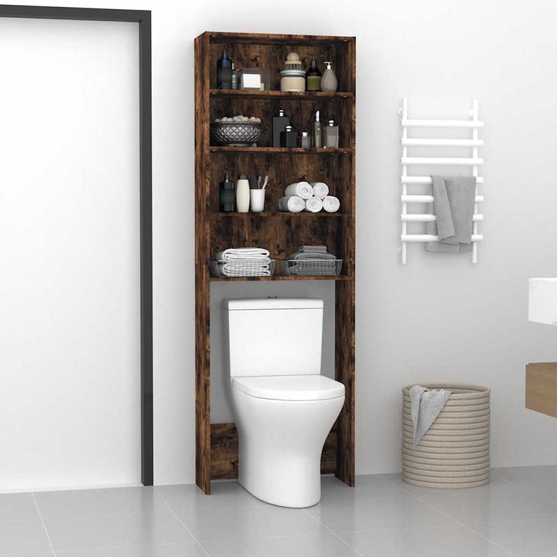 Load image into Gallery viewer, Vidaxl wasmachinekast 64x24x190 cm gerookt eikenkleurig
