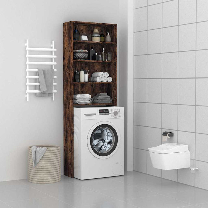 Load image into Gallery viewer, Vidaxl wasmachinekast 64x24x190 cm gerookt eikenkleurig
