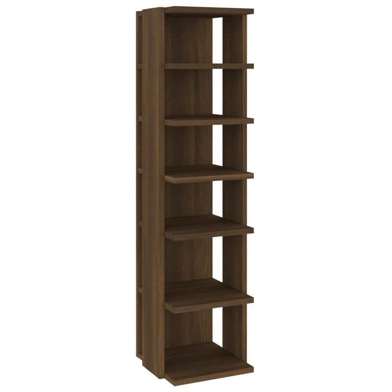 Load image into Gallery viewer, Vidaxl schoenenrekken 2 st 27,5x27x102 cm bewerkt hout bruineiken
