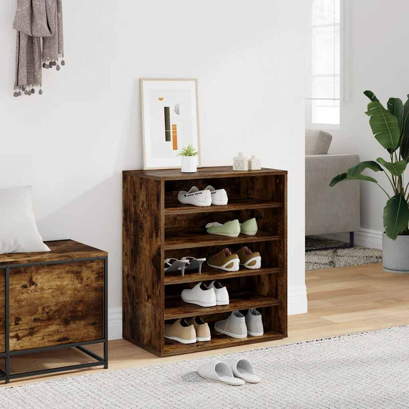 Load image into Gallery viewer, Vidaxl schoenenkast 60x35x70 cm bewerkt hout gerookt eikenkleurig
