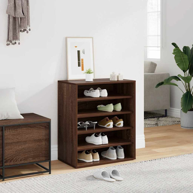 Load image into Gallery viewer, Vidaxl schoenenkast 60x35x70 cm bewerkt hout bruin eikenkleur
