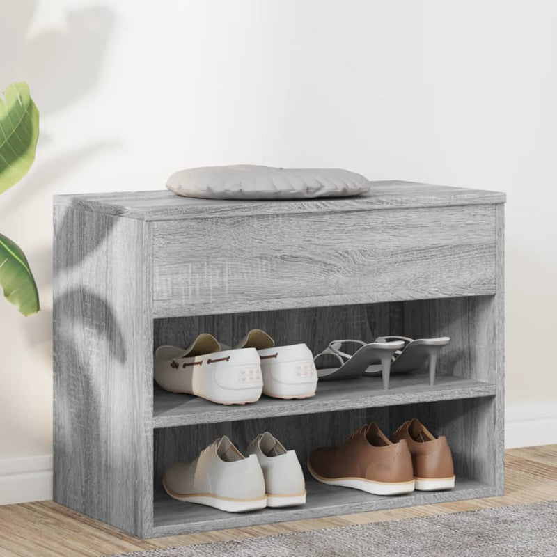Load image into Gallery viewer, Vidaxl schoenenbank 60x30x45 cm bewerkt hout grijs sonoma eikenkleurig
