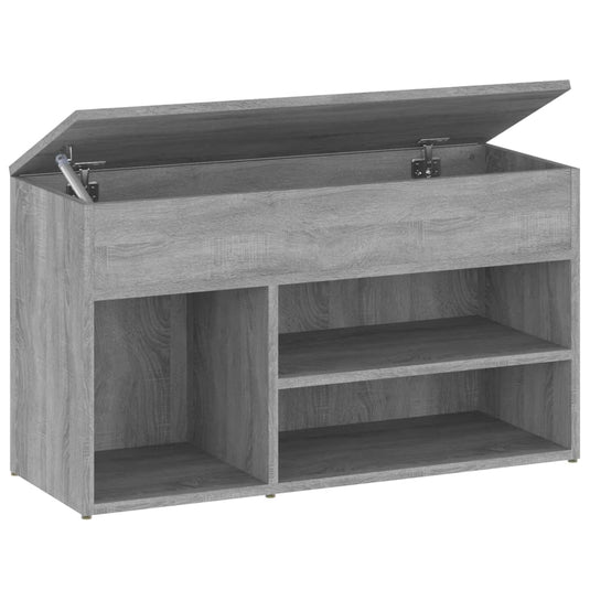 Vidaxl schoenenbank 80x30x45 cm bewerkt hout grijs sonoma eikenkleurig