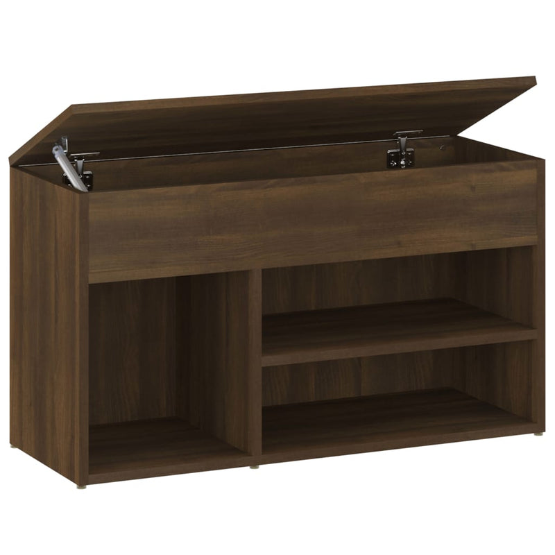Load image into Gallery viewer, Vidaxl schoenenbank 80x30x45 cm bewerkt hout bruin eikenkleur

