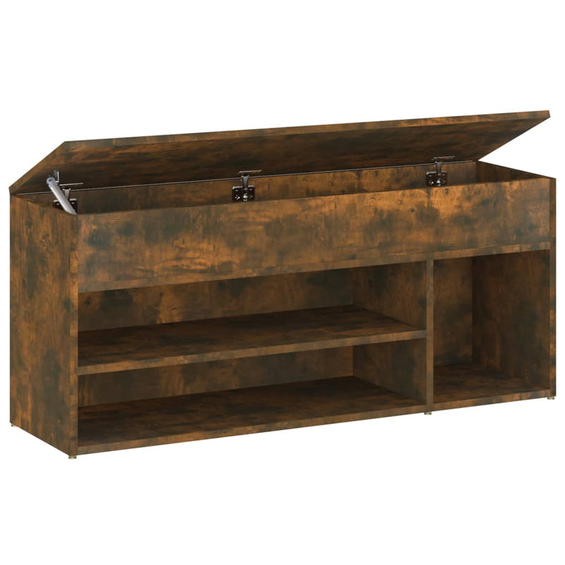 Load image into Gallery viewer, Vidaxl schoenenbank 105x30x45 cm bewerkt hout gerookt eikenkleurig
