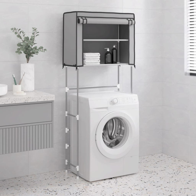 Load image into Gallery viewer, Vidaxl opbergrek voor boven wasmachine 2-laags 71x29,5x170,5 cm grijs
