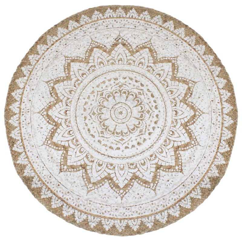 Load image into Gallery viewer, Vidaxl tapijt met print rond 180 cm gevlochten jute
