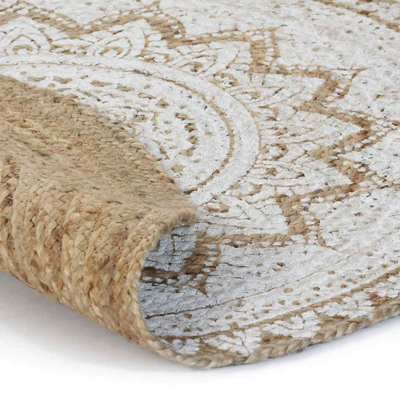 Load image into Gallery viewer, Vidaxl tapijt met print rond 210 cm gevlochten jute
