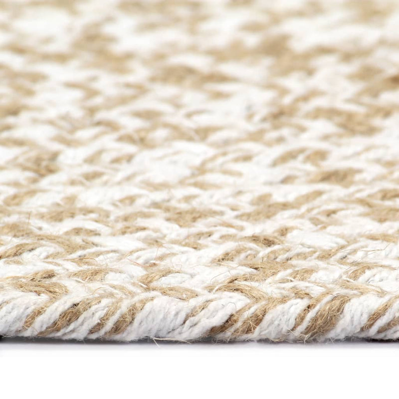 Load image into Gallery viewer, Vidaxl vloerkleed handgemaakt 210 cm jute wit en bruin
