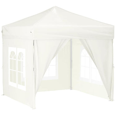 Vidaxl partytent inklapbaar met zijwanden 2x2 m crèmekleurig