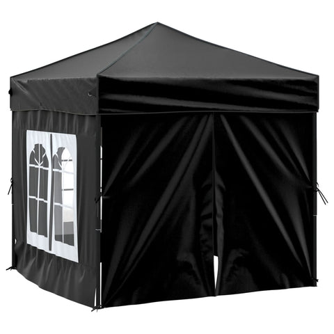 Vidaxl partytent inklapbaar met zijwanden 2x2 m zwart