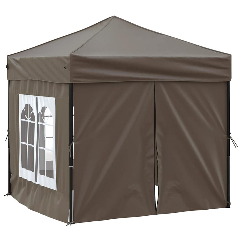 Load image into Gallery viewer, Vidaxl partytent inklapbaar met zijwanden 2x2 m taupe
