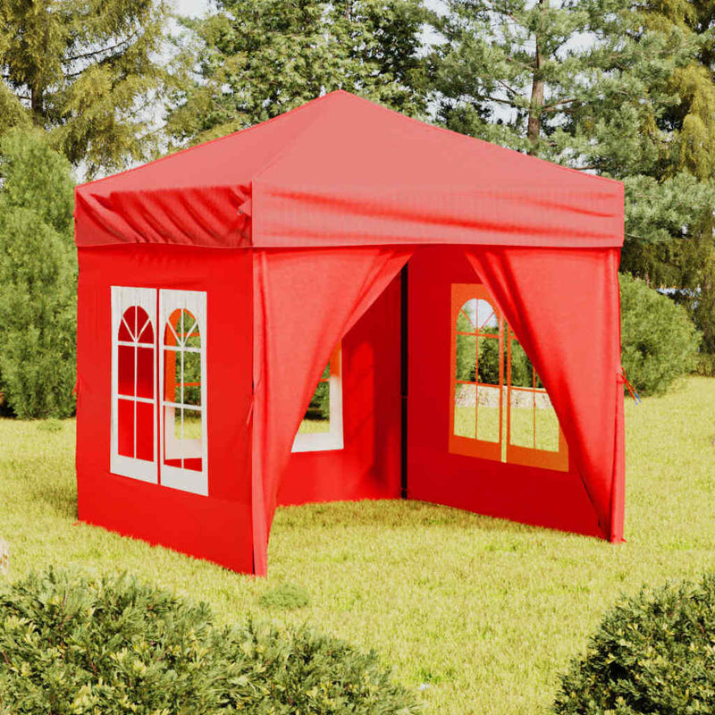 Load image into Gallery viewer, Vidaxl partytent inklapbaar met zijwanden 2x2 m rood
