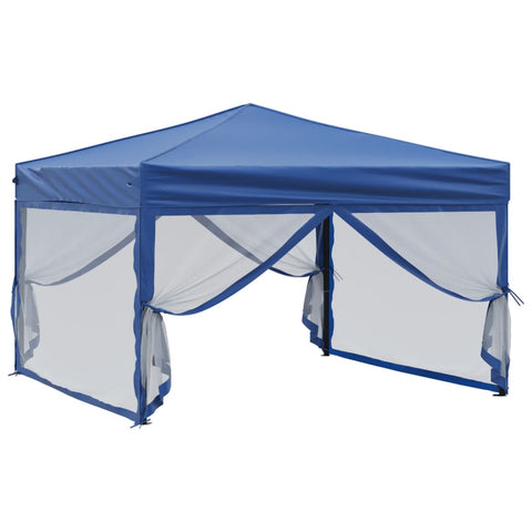 VidaXL Partytent inklapbaar met zijwanden 3x3 m blauw