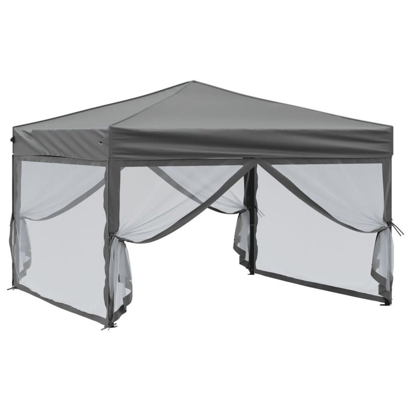 Load image into Gallery viewer, Vidaxl partytent inklapbaar met zijwanden 3x3 m antracietkleurig
