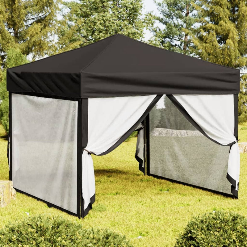 Load image into Gallery viewer, Vidaxl partytent inklapbaar met zijwanden 3x3 m zwart
