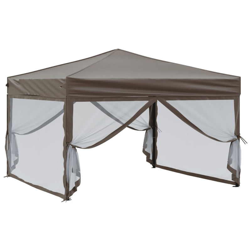 Load image into Gallery viewer, Vidaxl partytent inklapbaar met zijwanden 3x3 m taupe
