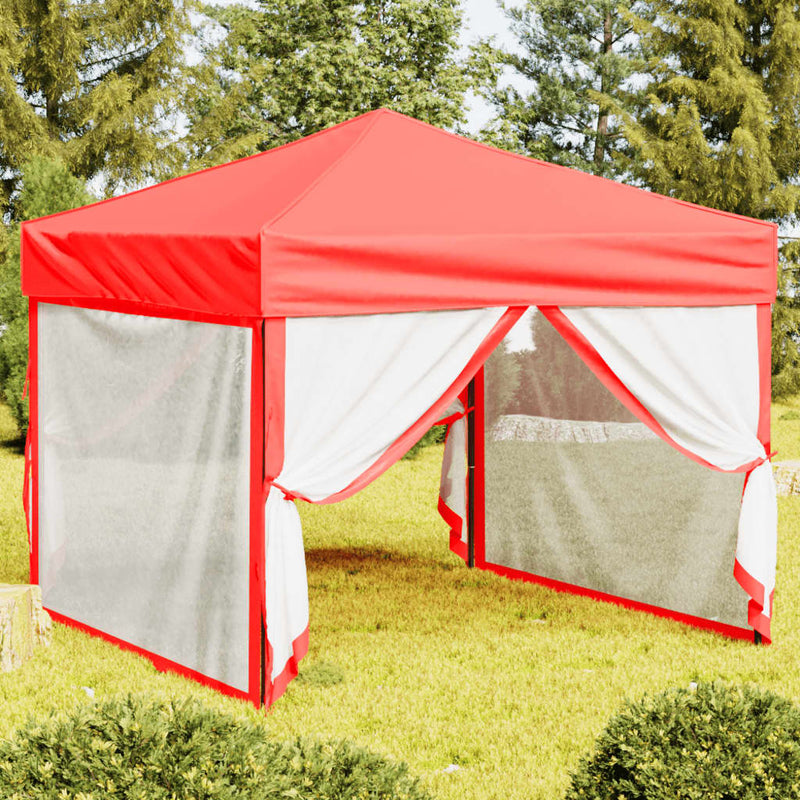 Load image into Gallery viewer, Vidaxl partytent inklapbaar met zijwanden 3x3 m rood
