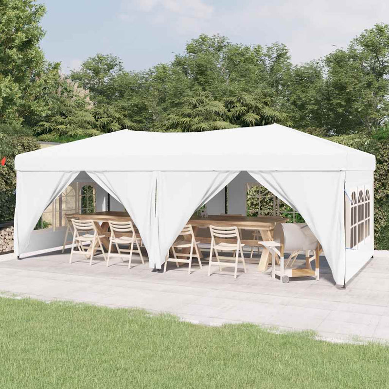 Load image into Gallery viewer, Vidaxl partytent inklapbaar met zijwanden 3x6 m wit
